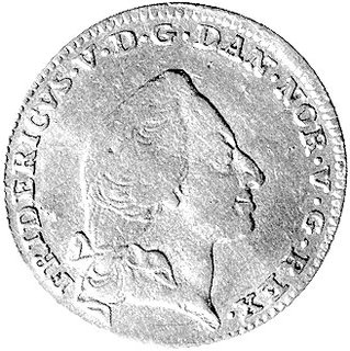 Fryderyk V 1746- 1766, kurantdukat (12 marek) 1759, Kopenhaga, Aw: Głowa, Rw: Korona, poniżej no- minał i data, Hede 22.c, Fr.269, złoto 3.07 g.