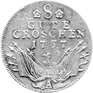 8 gute groschen 1757, Berlin, Aw: Głowa, Rw: Nominał i data