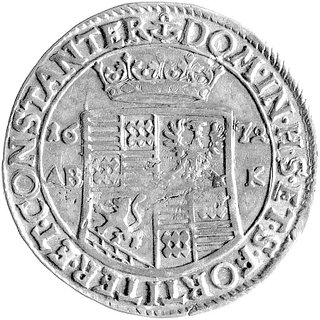 Johann Georg III 1663- 1710, półgulden 1672, Aw: Święty Jerzy na koniu, Rw: Tarcza herbowa, Tornau 499