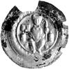 Wichmann 1152- 1192, brakteat, mennica Halle; Arcybiskup w infule zasiada na wprost na arkadzie, t..