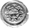 brakteat; Lew w okręgu zwieńczonym siedmioma hakami, 14.5 mm, 0.07 g. Przedstawiony zespół monet o..