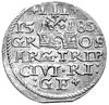 trojak 1585, Ryga, odmiana z krzyżykami po bokach III, Kurp. 452 R, Gum. 814.