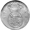 próba w srebrze dukata 1710, Drezno, Merseb. 1480, waga 3.22 g, moneta bardzo rzadka wybita z okaz..
