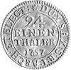 odbitka w złocie 1/24 talara 1757, Drezno, pod tarczą herbową literki IDB pruskiego zarządcy menni..