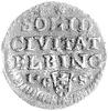 szeląg 1763, Elbląg, odmiana z literkami ICS pod herbem miasta, Kam. 1063 R2, patyna.