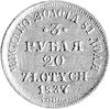 3 ruble = 20 złotych 1837, Petersburg, Plage 305, Fr. 111, złoto, 3.90 g.
