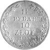 1 1/2 rubla = 10 złotych 1839, Warzszawa, Plage 337, rzadkie.