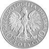 10 złotych 1933, Sobieski, moneta bez napisu Próba wybita stemplem lustrzanym, Parchimowicz P-153b..