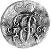 grosz 1764, Aw: Monogram, Rw: Dwie tarcze herbow