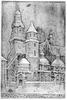 Katedra na Wawelu- plakieta autorstwa S. R, Kożbielewskiego 1926 r.; Widok katedry i napis u dołu ..