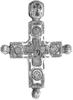 krzyżyk prawosławny, srebro i emalia, na odwrocie grawerowane ICXC i data 1807, punce, srebro 43 x..