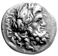 Liga Tessalska, podwójny wiktoriat II w pne, Aw: Głowa Zeusa w wieńcu, z lewej napis , Rw: Atena z..