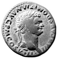 cystofor (3 denary), mennica Efez, Aw: Głowa cesarza w wieńcu w prawo i napis IMP CAESAR DOMITIAN ..