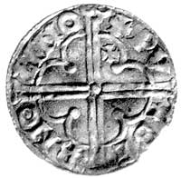 Knut 1016-1035, denar, Aw: Popiersie w koronie i płaszczu w lewo i napis CNVT REX ANGLORV, Rw: Krz..