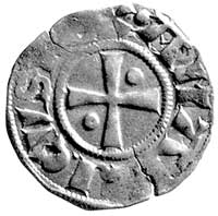 Łacińskie królestwo Jerozolimy- Amaury 1163-1174 i jego następcy do roku 1219, denar, Aw: Krzyż, w..