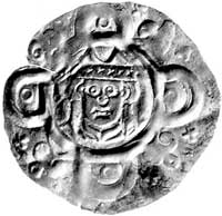 biskup Udalschalk 1184-1202, brakteat: Głowa biskupa z gwiazdkami w środku, pomiędzy nimi lilie, B..