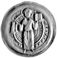brakteat XII w.; Święty Stefan stojący na wprost