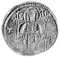 Stefan Duszan jako cesarz 1346-1355, dinar, Aw: Chrystus na tronie na wprost trzymający Ewangelię,..