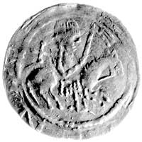 Przybysław, denar bity po 1125 roku, Aw: Książe na koniu w prawo, w polu krzyżyk, w otoku napis ws..