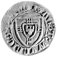 Winrych von Kniprode 1351-1382, szeląg, Aw: Tarcza wielkiego mistrza, Rw: Tarcza krzyżacka, Neuman..