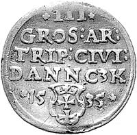 trojak 1535, Gdańsk, Kurp. 495 R5 ale na awersie inna interpunkcja zamiast kółeczek są kropki, Gum..