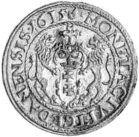 ort 1615, Gdańsk, odmiana z kropką za łapą niedźwiedzia, Kurp. 2240 R2, Gum. 1382, ładna moneta