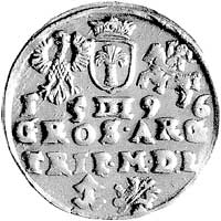 trojak 1596, Wilno, odmiana z herbem Chalecki i znakiem mennicy - lew przebity hakiem, Kurp. 2142 ..