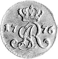 szeląg 1776, Warszawa, Plage 9, rzadka moneta z ładną patyną