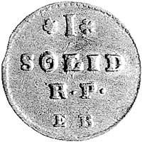 szeląg 1776, Warszawa, Plage 9, rzadka moneta z ładną patyną