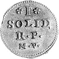 szeląg 1792, Warszawa, Plage 10, T. 6, piękna patyna, bardzo rzadka moneta w gabinetowym stanie za..