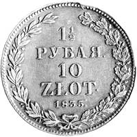 1 1/2 rubla = 10 złotych 1835, Petersburg, Plage 323, patyna