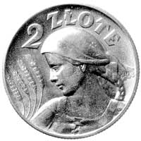 2 złote 1925, Filadelfia, bez kropki po dacie, rzadka moneta w tym stanie zachowania