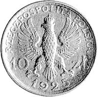 10 złotych 1925, Dwa popiersia, Parchimowicz P-150 b, wybito 50 sztuk, srebro, 4.15 g