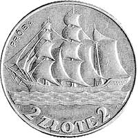 2 złote 1936, Statek i wypukły napis PRÓBA, , Pa