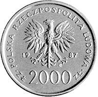 2.000 złotych 1987, Jan Paweł II, na rewersie wypukły napis PRÓBA, nikiel, wybito 500 sztuk