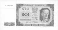 100 złotych 1.07.1948, A 673528, /strona przednia i odwrotna oddzielnie, papier bez znaków wodnych..