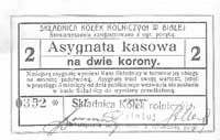 Biała - asygnaty kasowe po 2 korony /1919/ emito