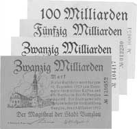 Bolesławiec /Bunzlau/ - 20, 20, 50 i 100 miliardów marek 15.10.1923 emitowane przez Magistrat, Kel..