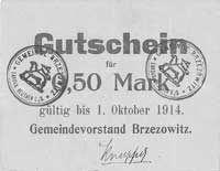 Brzezowice /Brzezowitz/ - 50 fenigów i 0,50 marki ważne do 1.10.1914, Keller 53.b, bardzo rzadkie,..