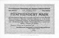Chocianów /Kotzenau/ - 500 marek 15.09.1922 emitowane przez Eisenhüttenwerk Marienhütte, Geiger 24..