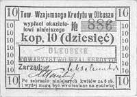 Olkusz - 10 kopiejek /1914/ wydane przez Towarzystwo Wzajemnego Kredytu w Olkuszu, Jabł. 1466, rza..