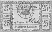 Rawicz /Rawitsch/ - 25 i 50 fenigów b.r. emitowa