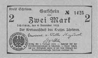 Śrem /Schrimm/ - 2, 5, 10 i 20 marek 4.11.1918, Geiger 483, razem 4 sztuki