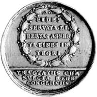 medal na pamiątkę sojuszu Polski i Szwecji zawartego przez króla Stanisława Leszczyńskiego w 1704 ..