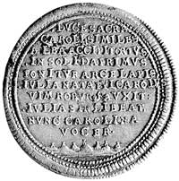 medal srebrny niesygnowany wybity z okazji budowy twierdzy w Karlsburg (obecnie Węgry), Aw: Widok ..