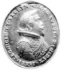 Księstwo Legnicko-Brzeskie -Jerzy Fryderyk 1621-1652, medal bez daty, Aw: Popiersie księcia w ozdo..