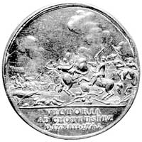 medal autorstwa Kittla wybity z okazji zwycięstwa Prusaków w bitwie pod Chociebużem w 1742 r., Aw:..