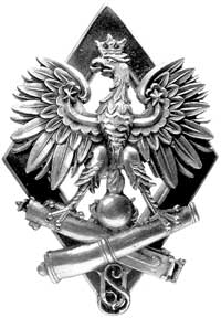 odznaka pamiątkowa Służby Uzbrojenia, na mosiężnym rombie z zieloną emalią umocowany Orzeł Rzeczpo..