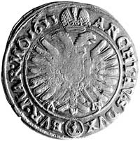 Ferdynand II 1619-1637, ćwierćtalar 1633, Praga, Aw: Postać cesarza, Rw: Orzeł i napis w otoku prz..