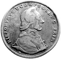 Hieronymus Graf Colloredo 1772-1803, talar 1785, Aw: Popiersie, Rw: Tarcza herbowa, Probszt 2437, ..